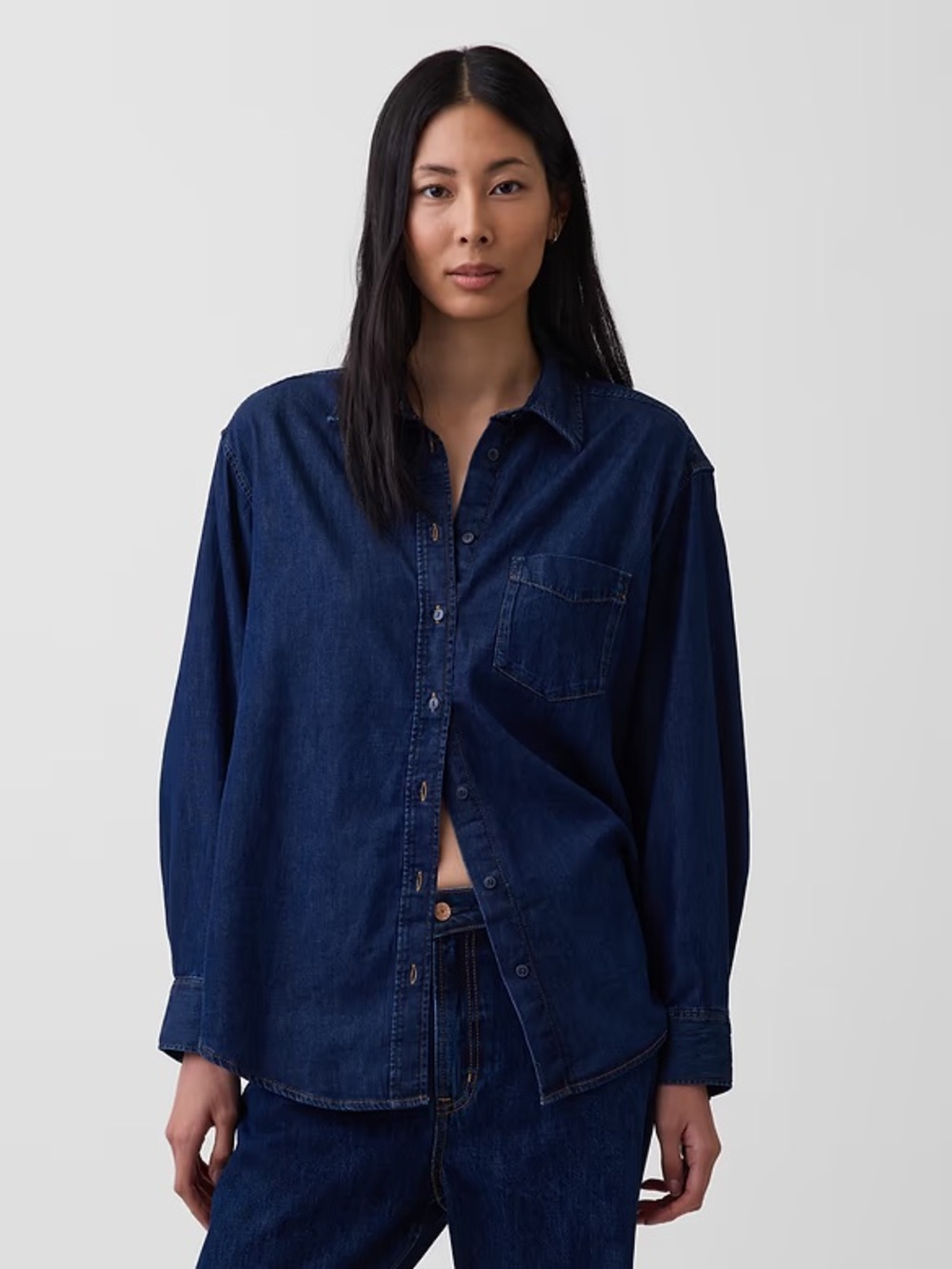 NWT GAP Denim Big Shirt in Dark Indigo